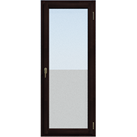 Прозрачная, одностворчатая балконная дверь из лиственницы
